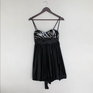 Black & silver sequinned cocktail dress